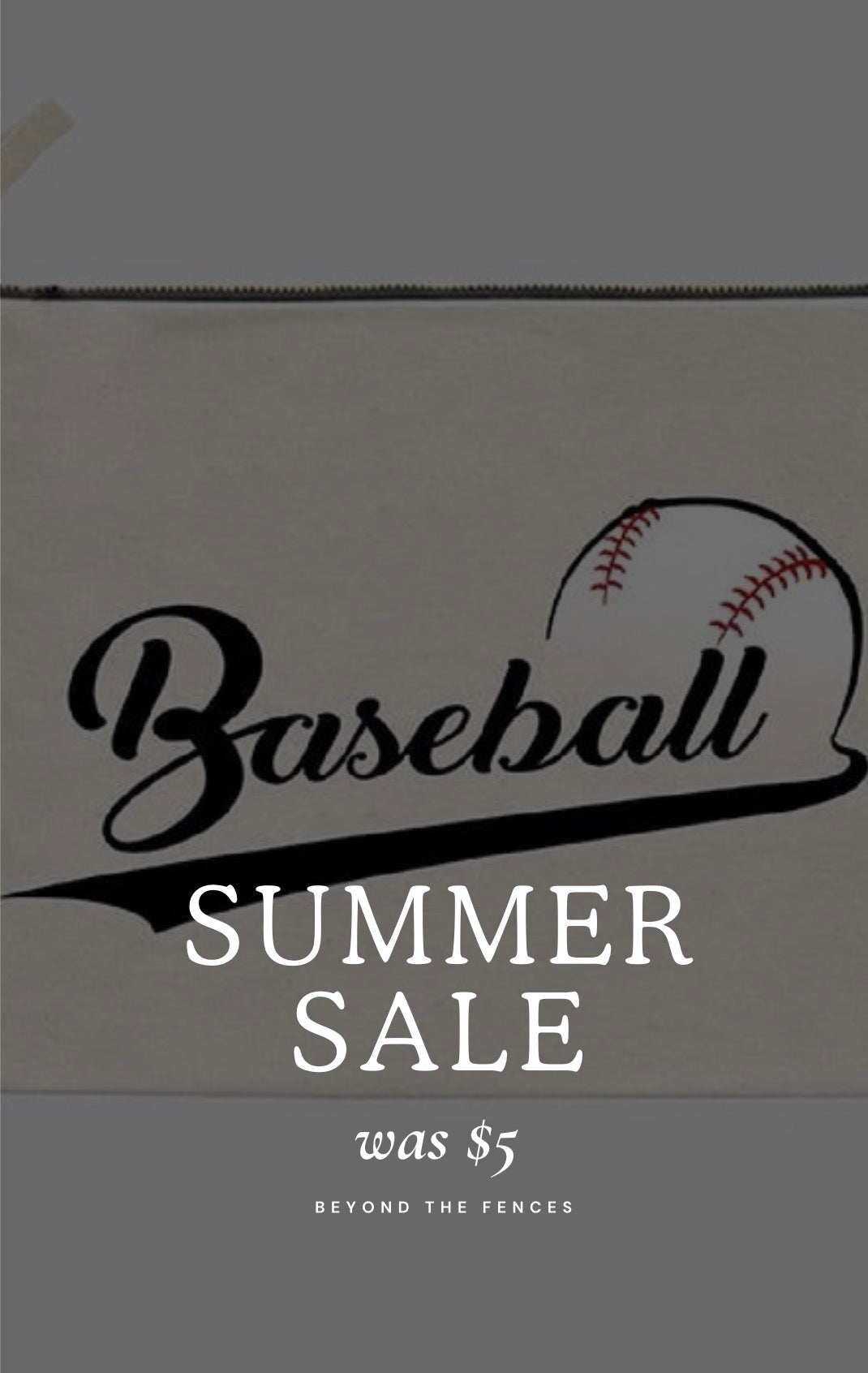 Baseball Message Cotton Canvas Eco Pouch Bag