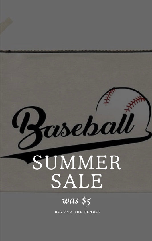Baseball Message Cotton Canvas Eco Pouch Bag