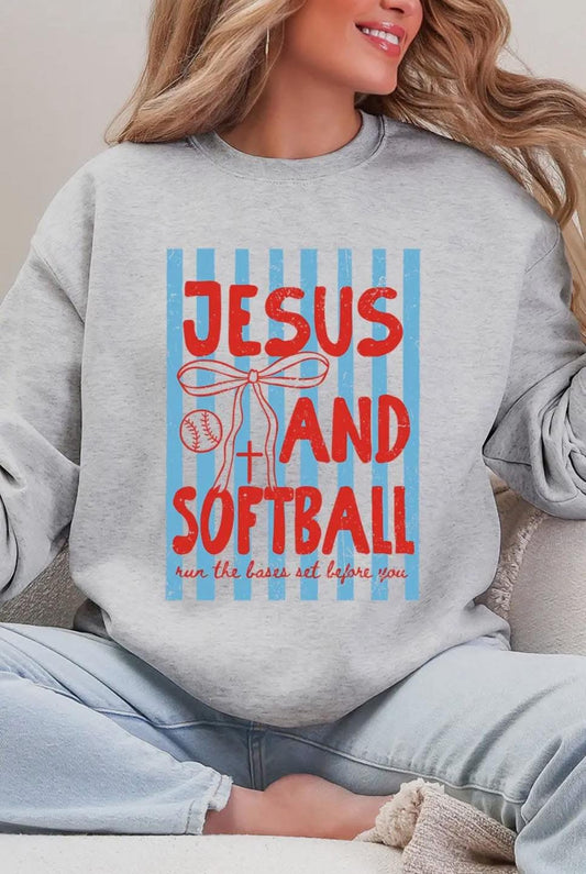 PREORDER - Jesus and Softball Sweatshirt
